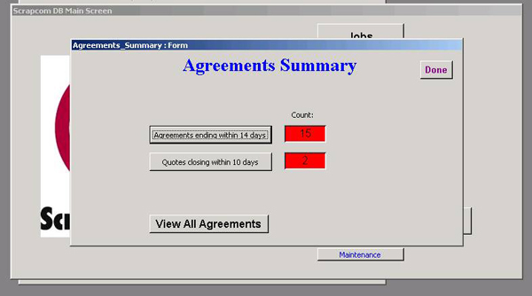 Scrapcom Agreements Window
